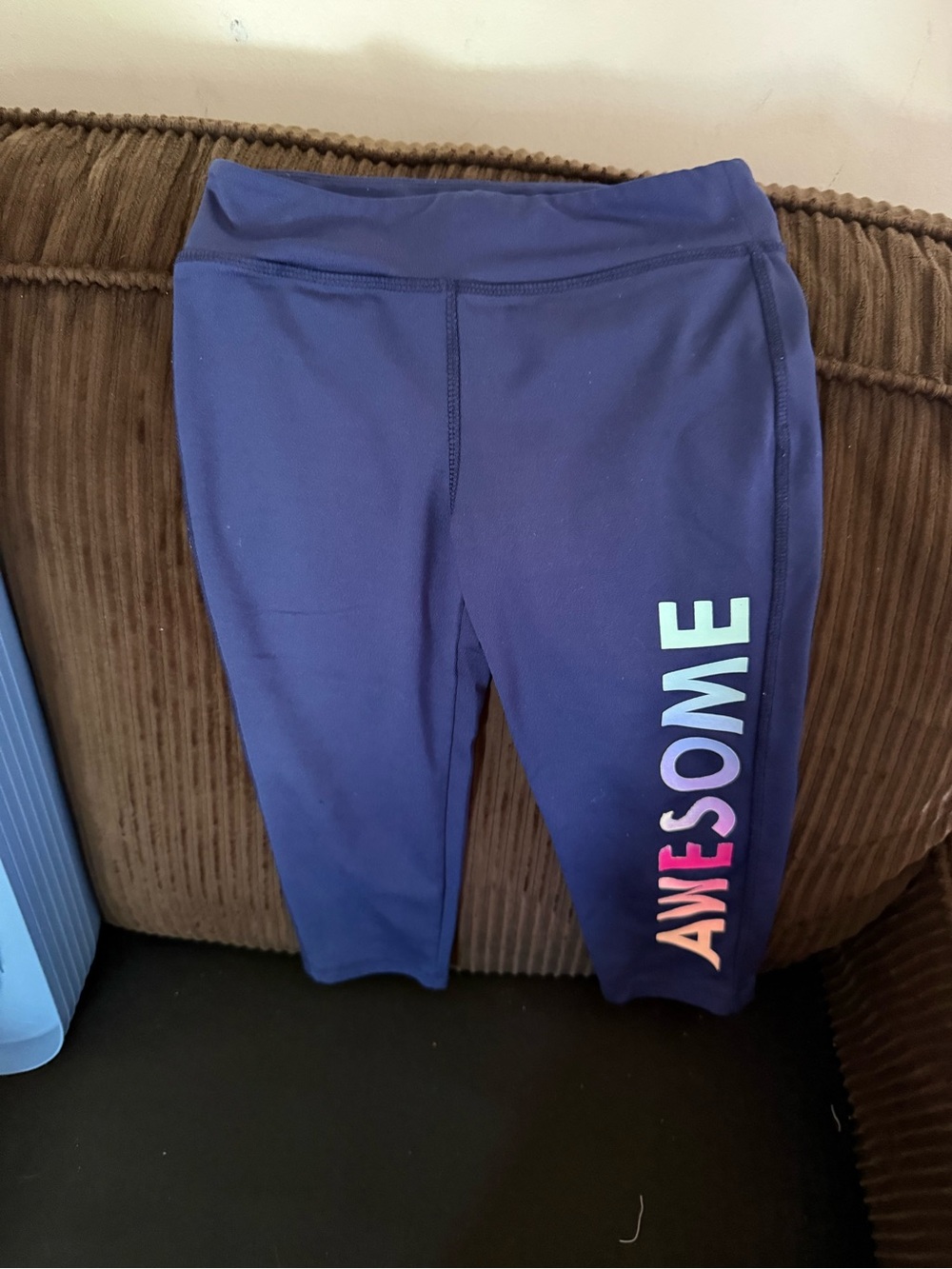 GAP Navy Leggings with Multicolor 'AWESOME' Side Print